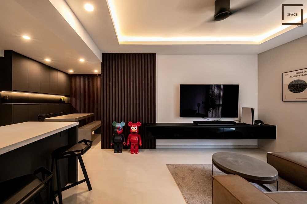 Minimalist Living Room with TV Console and Sofa