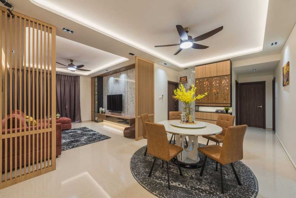 Contemporary Dining Room with Dining Table and Round Dining Table