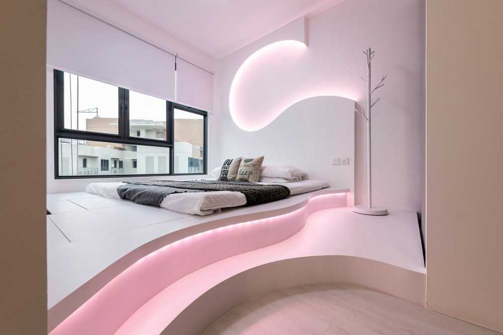 Eclectic Bedroom with Platform Bed and Day Bed