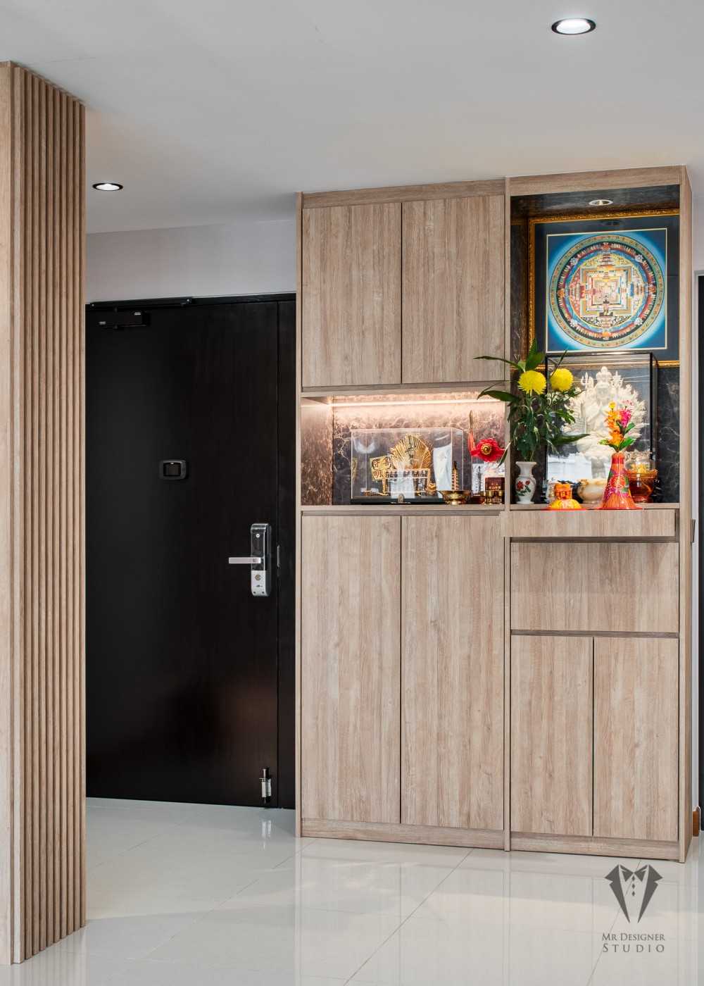 Contemporary Entryway with Seating Bench and Console Table