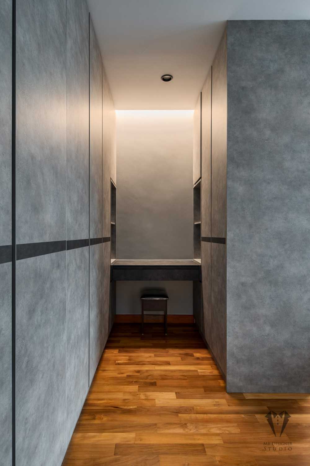 Contemporary Bedroom with Parquet Floor and Wardrobe