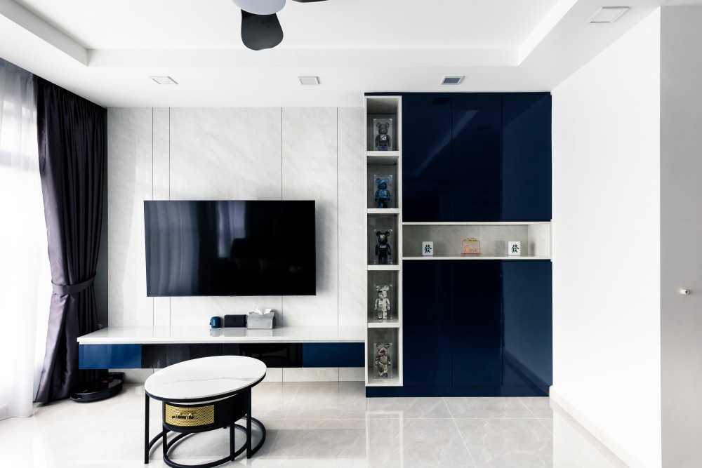 Modern Living Room with TV Console and Feature Wall