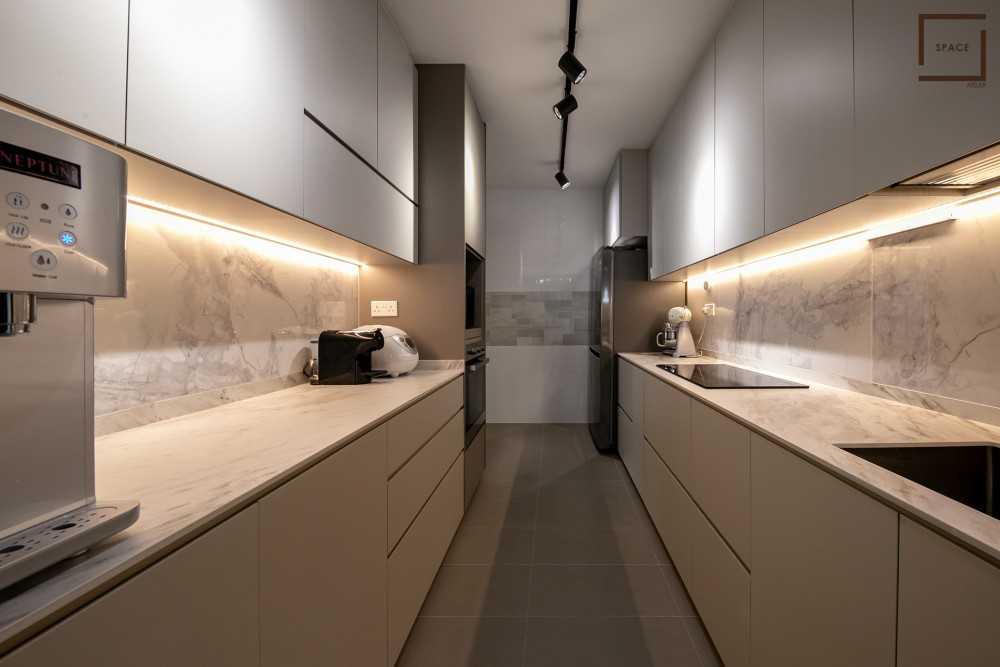 Contemporary Kitchen with Countertop and Cupboard