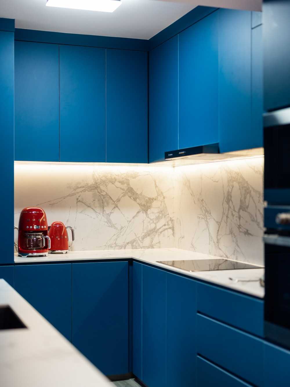 Eclectic Kitchen with Countertop and Cupboard
