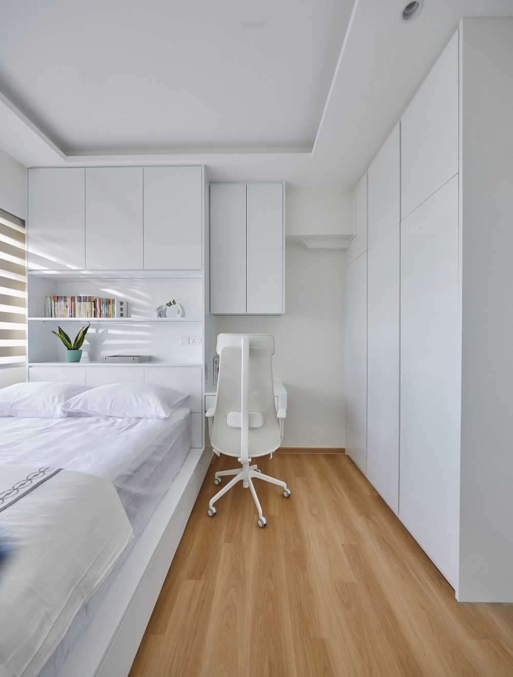 Modern Bedroom with Wardrobe and Built-in Bed