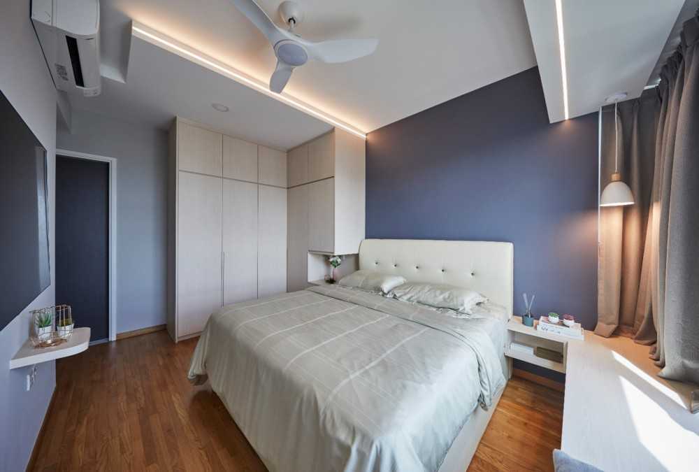 Contemporary Bedroom with Cove Lighting and Wardrobe