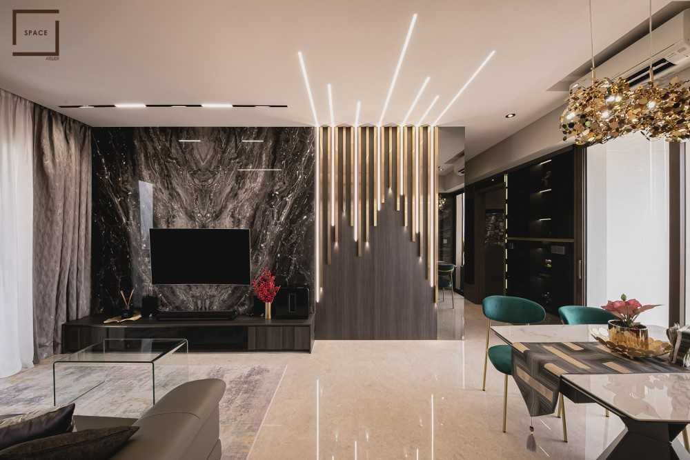Modern Living Room with TV Console and Sofa