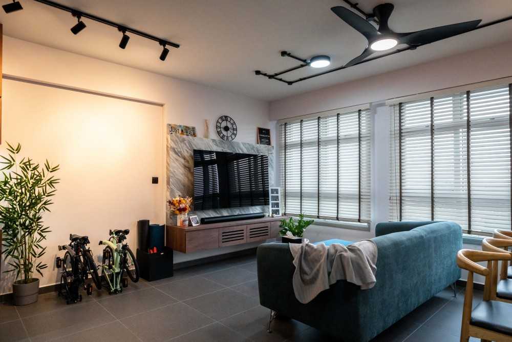 Modern Living Room with TV Console and Sofa