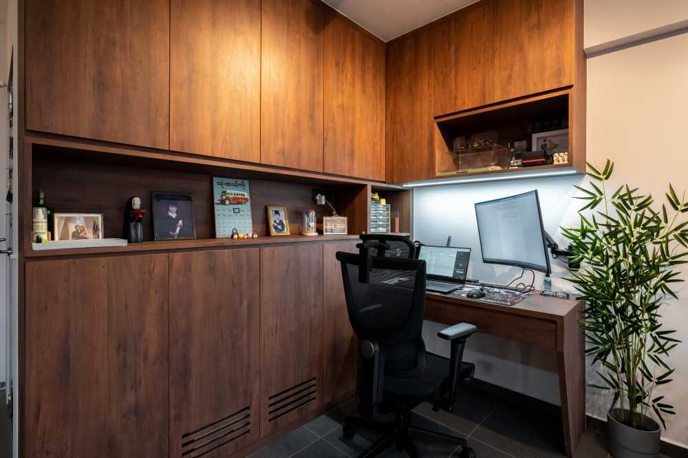 Modern Study with Desk and Desk Chairs