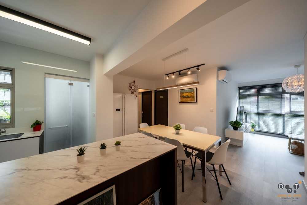 Modern Dining Room with Ceiling Light and Dining Table