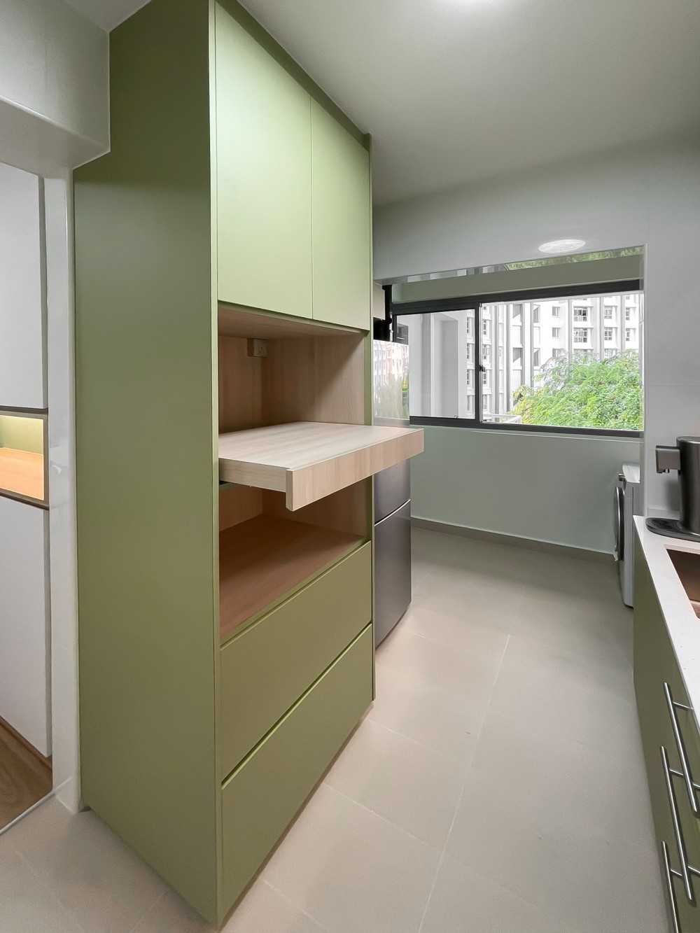 Scandinavian Kitchen with Kitchen Window and Kitchen Accessories