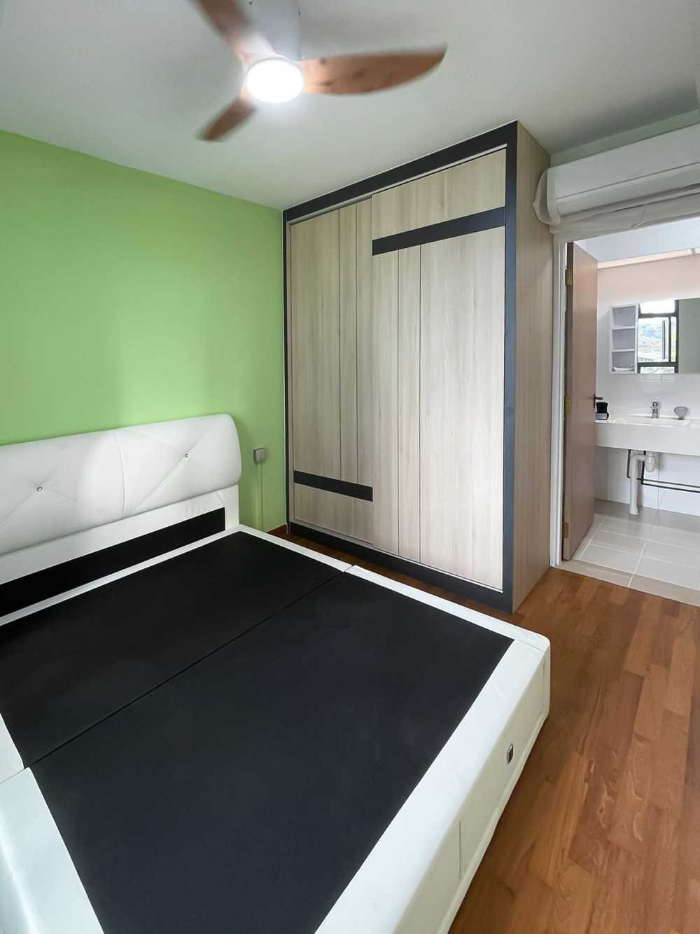 Scandinavian Bedroom with Wardrobe and Bedroom Dresser