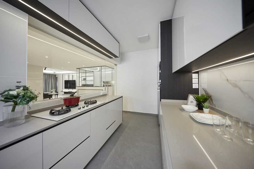 Modern Kitchen with Kitchen Window and Kitchen Accessories