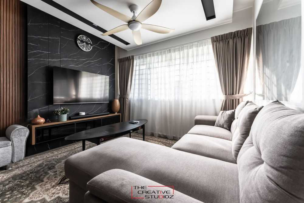 Modern Living Room with TV Console and Feature Wall