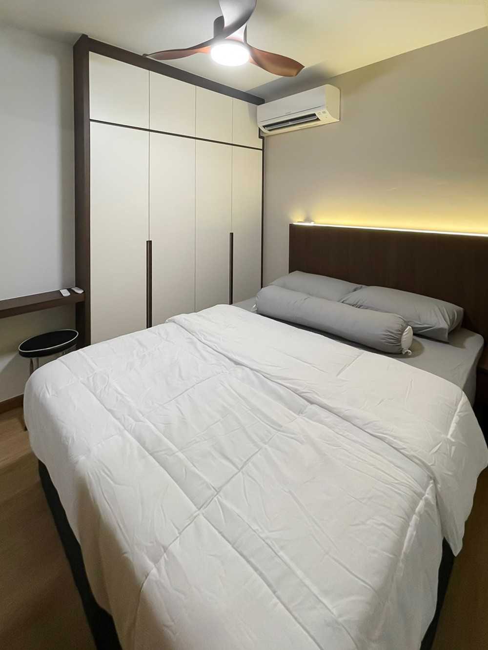 Scandinavian Bedroom with Wardrobe and Bedroom Dresser