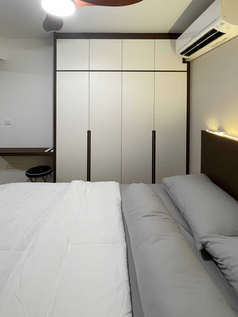 Scandinavian Bedroom with Wardrobe and Bedroom Dresser