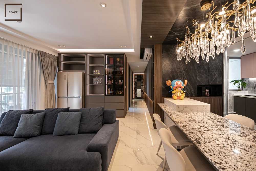 Modern Living Room with TV Console and Feature Wall