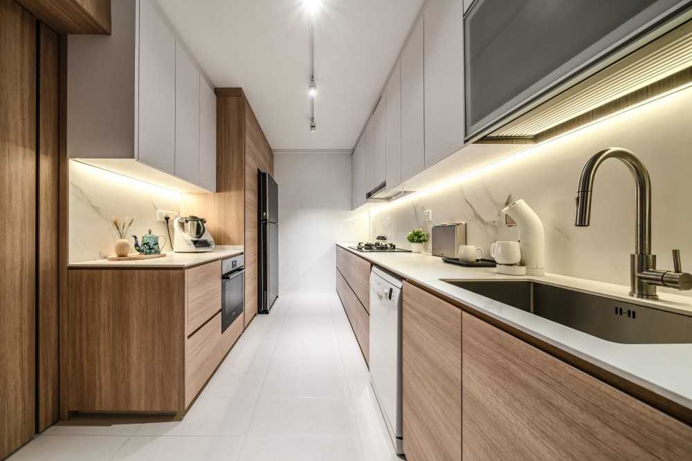 Scandinavian Kitchen with Countertop and Kitchen Accessories