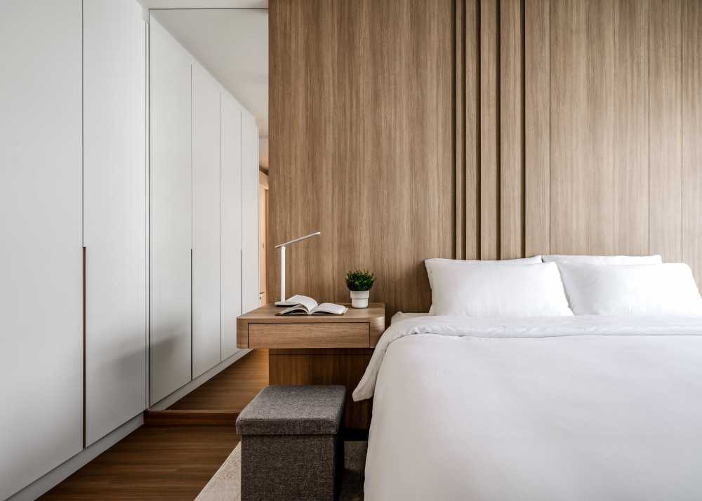 Scandinavian Bedroom with Wardrobe and Closet