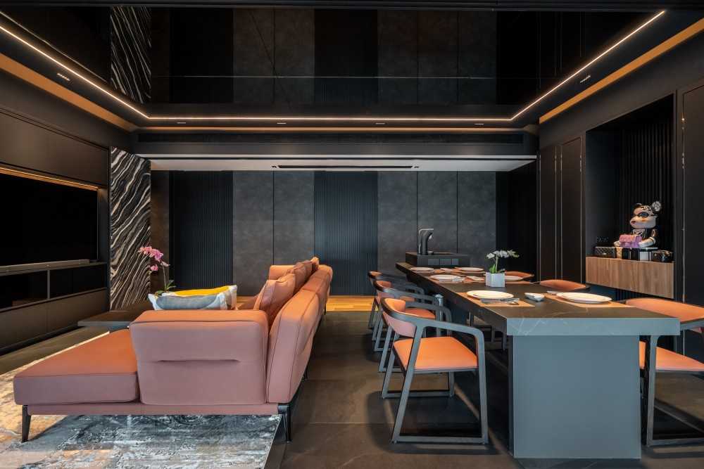 Modern Living Room with TV Console and Sofa