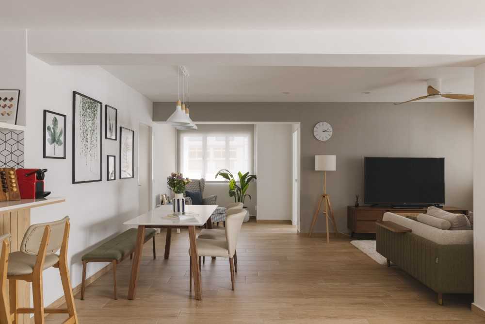 Scandinavian Hallway with Dining Table and Dining Chairs