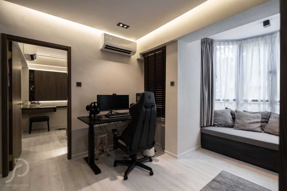 Modern Home Office with Desk and Storage Cabinets