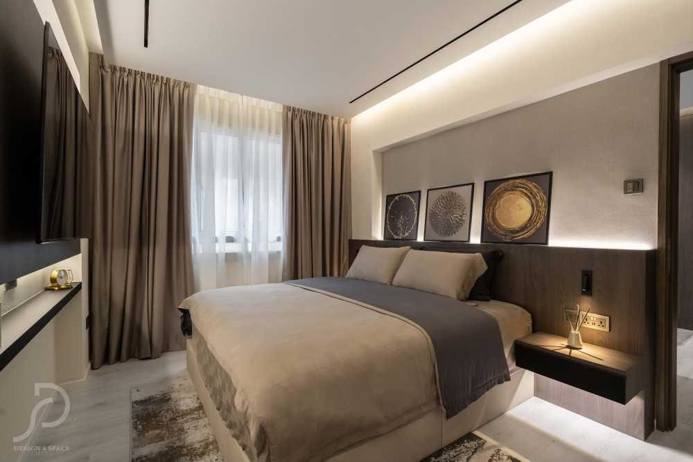 Modern Bedroom with Vinyl Flooring and Wardrobe