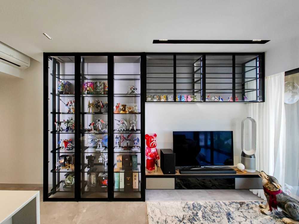 Modern Living Room with Ceiling Light and TV