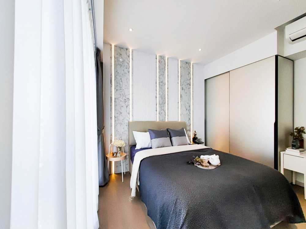 Modern Bedroom with Wardrobe and Bedside Table