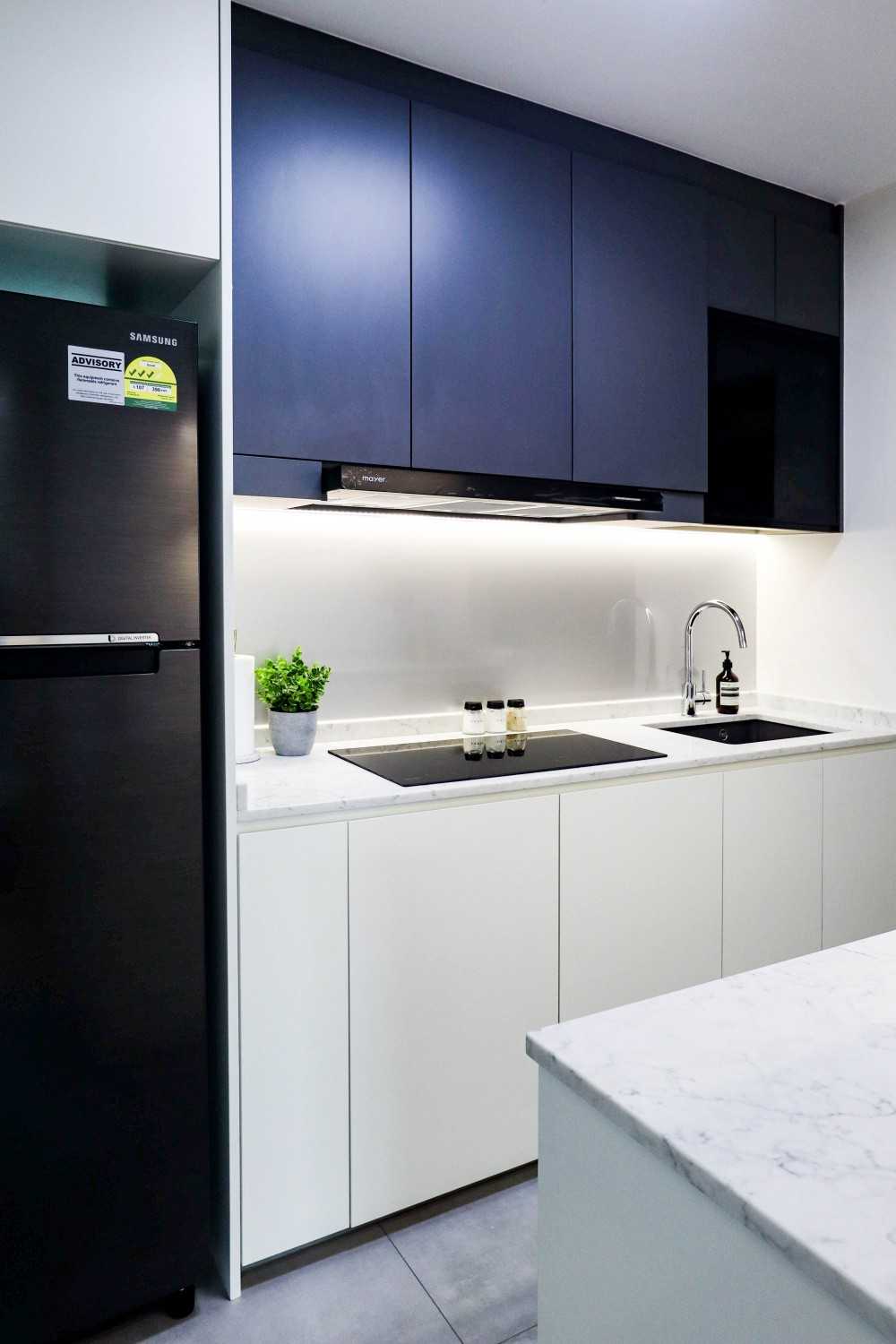 Scandinavian Kitchen with Countertop and Kitchen Tap