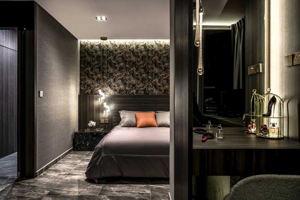 Modern Bedroom with Cove Lighting and Ceiling Light