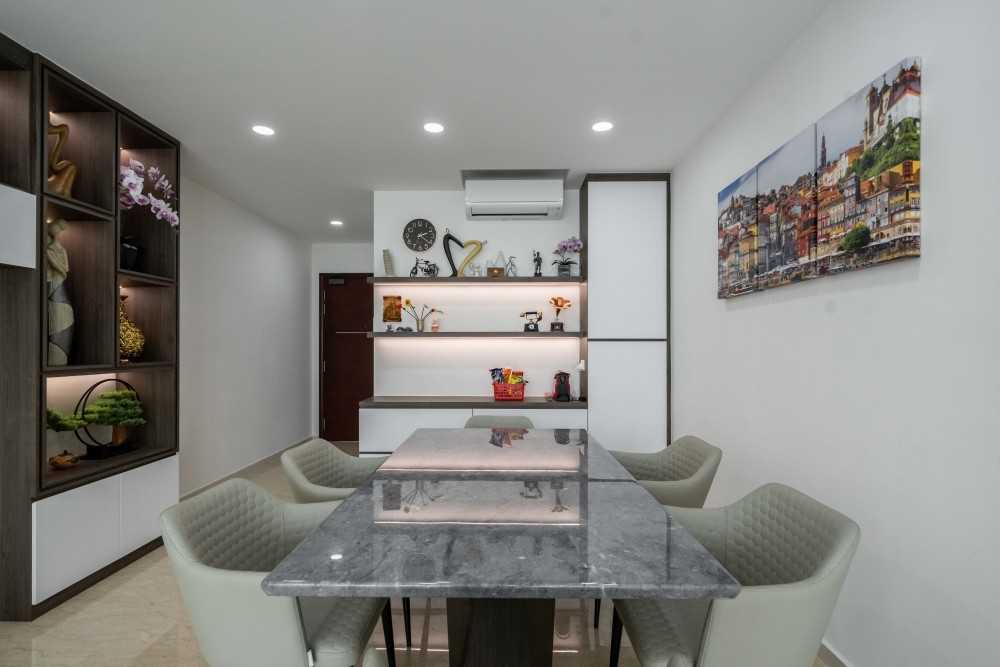 Contemporary Dining Room with Drop Light and Drop Ceiling