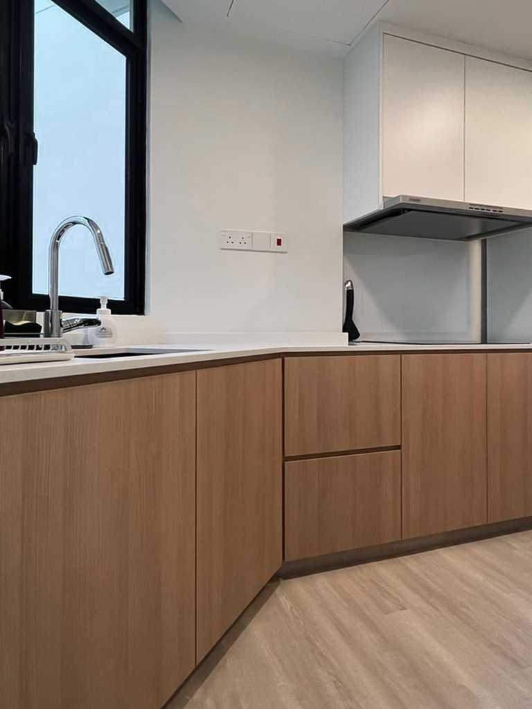 Scandinavian Kitchen with Kitchen Window and Kitchen Backsplash