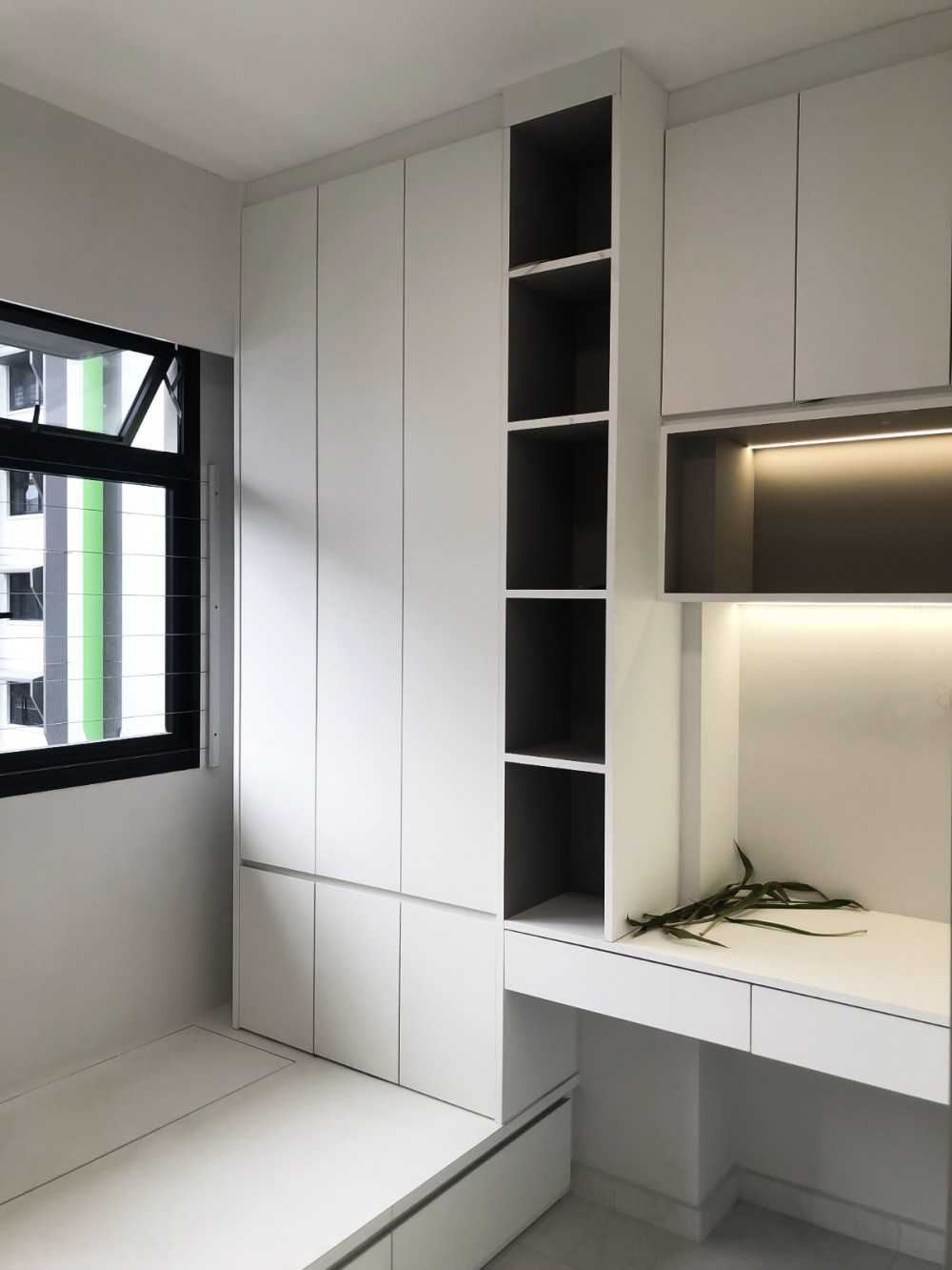 Scandinavian Bedroom with Wardrobe and Built-in Bed