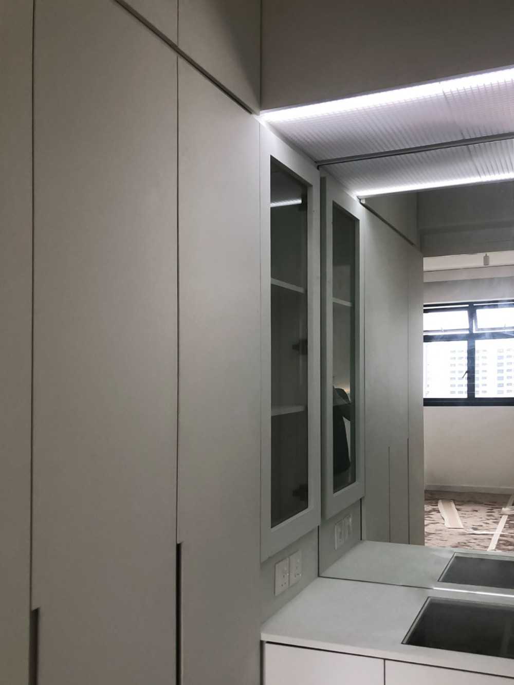 Scandinavian Bedroom with Mirror and Wardrobe
