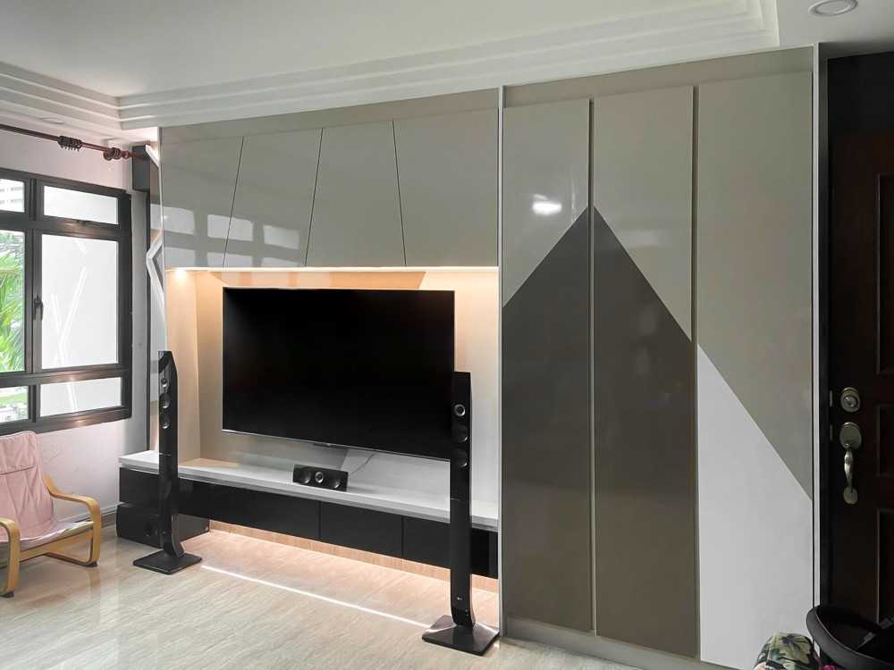 Scandinavian Living Room with TV Console and Storage Cabinets