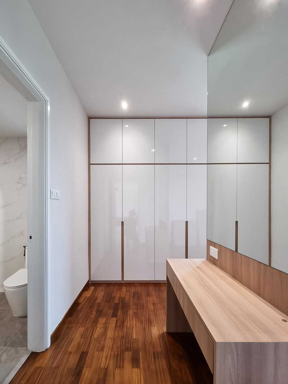 Scandinavian Bedroom with Mirror and Wardrobe