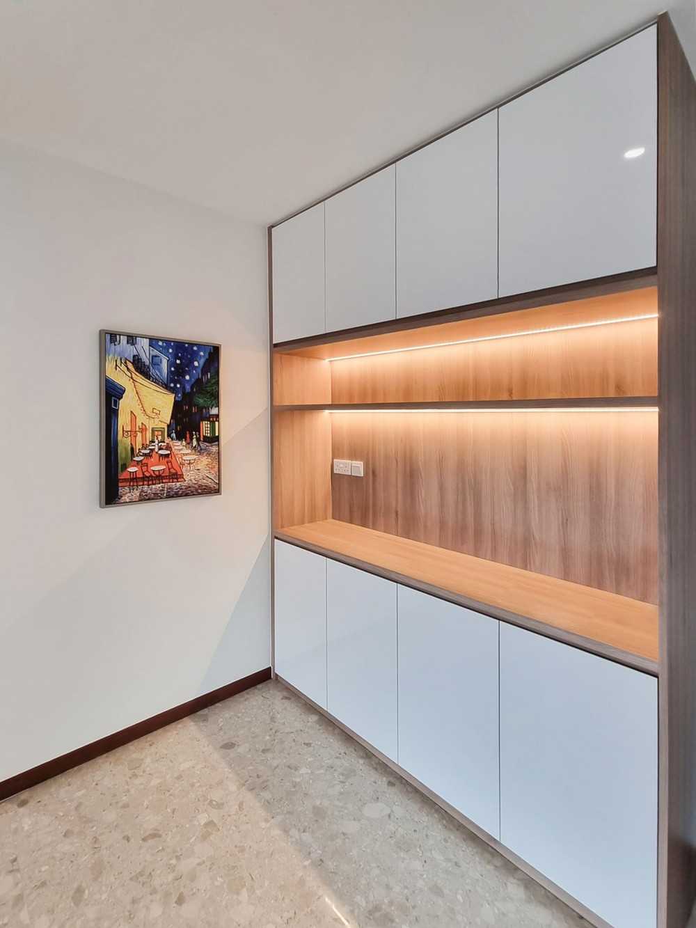 Scandinavian Dining Room with Sideboard and Paintings