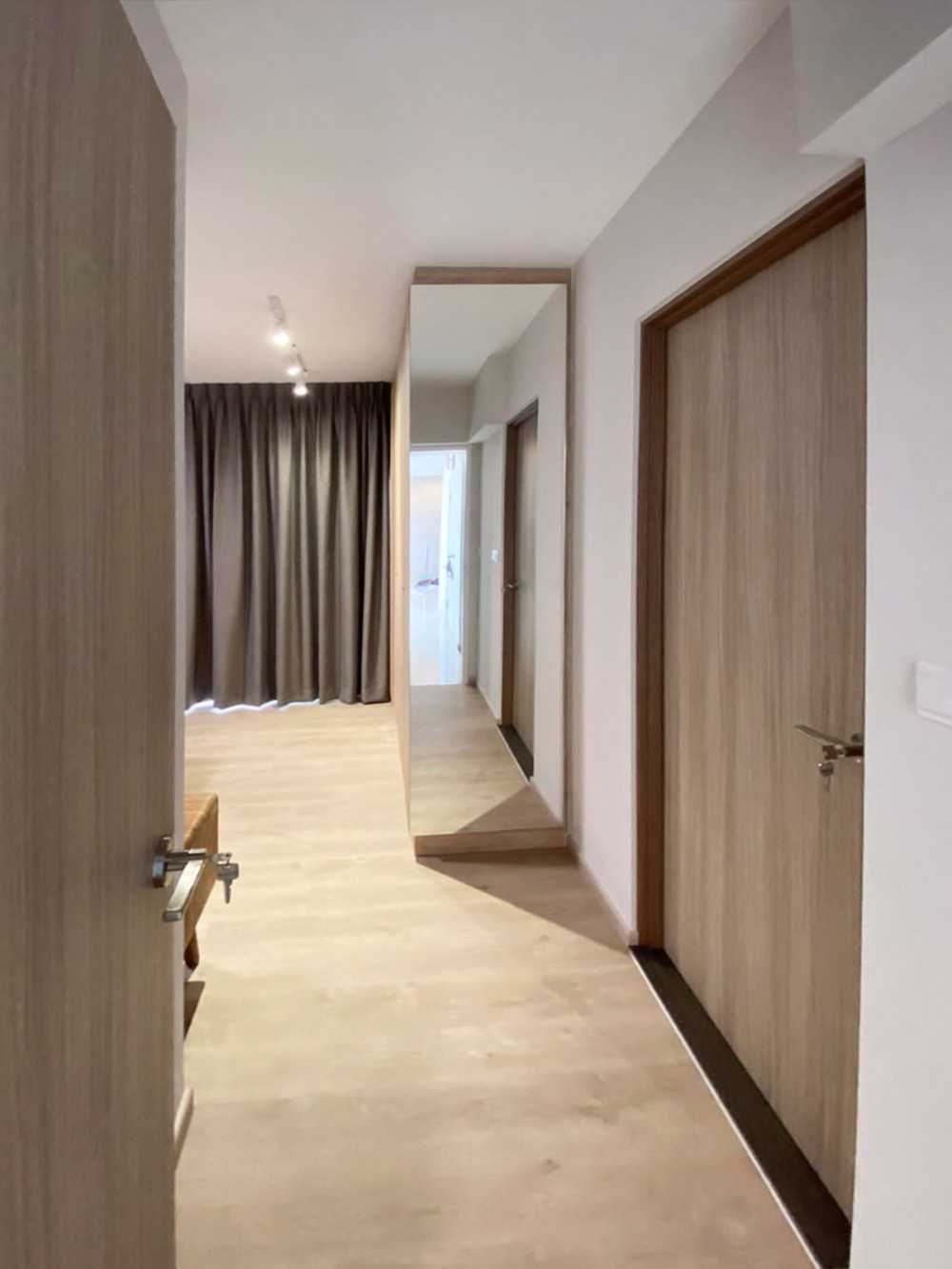 Scandinavian Bedroom with Mirror and Wardrobe