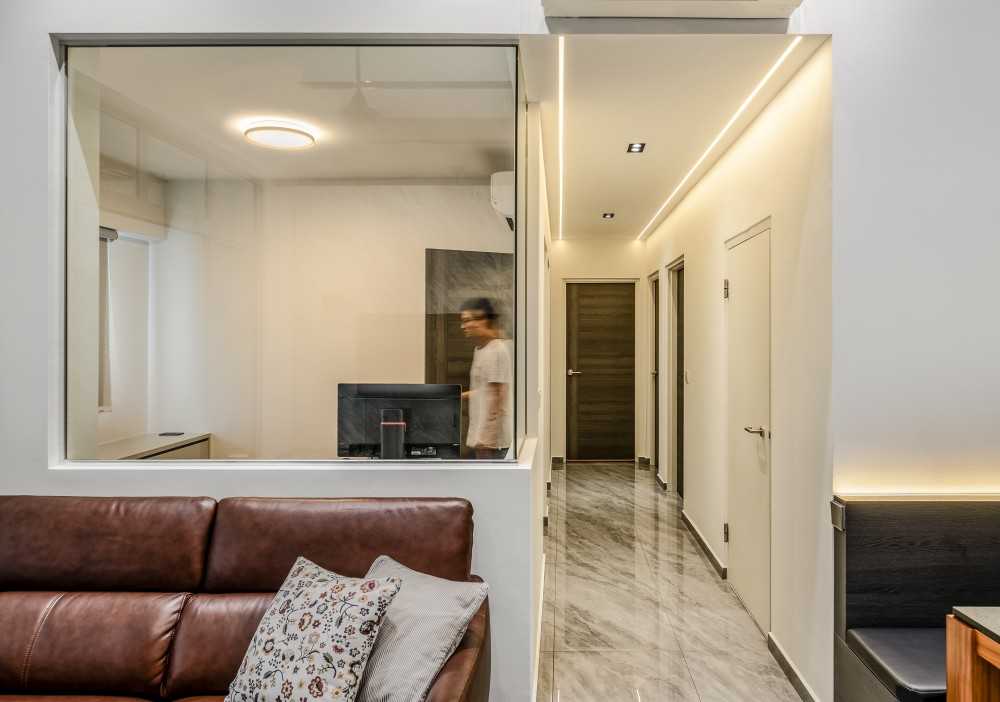 Contemporary Living Room with Sofa and Flooring
