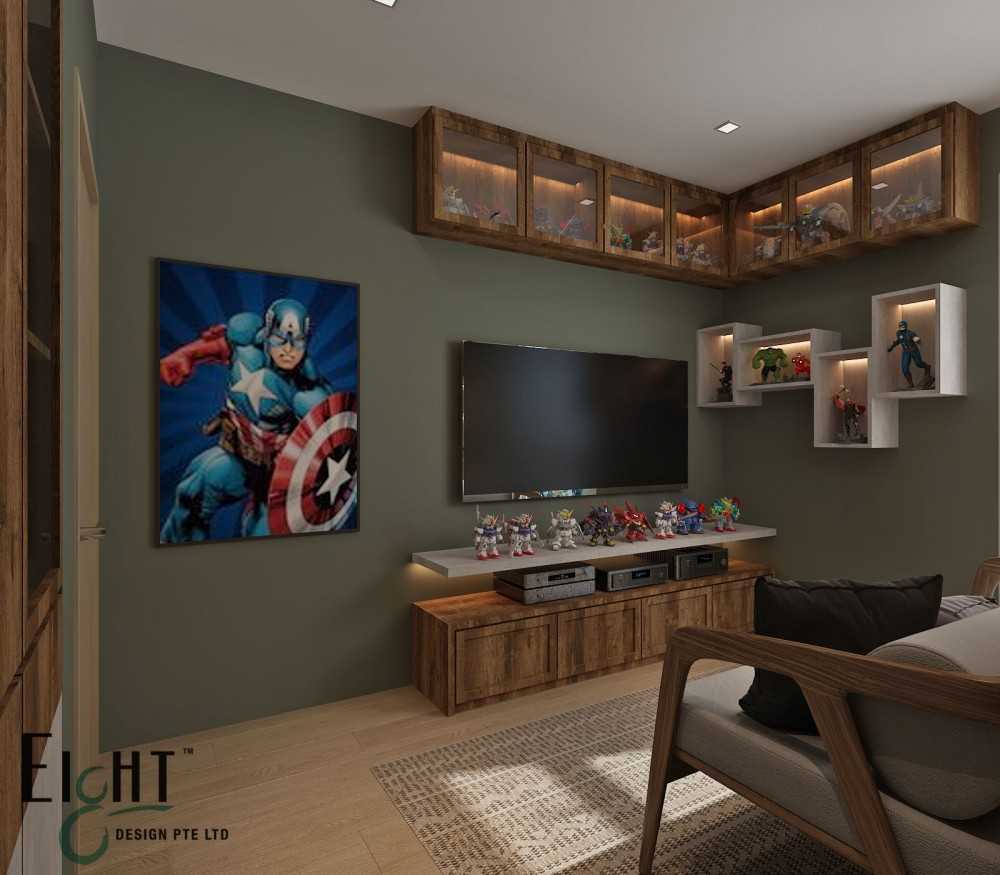 Vintage Home Theatre with TV Console and Sofa