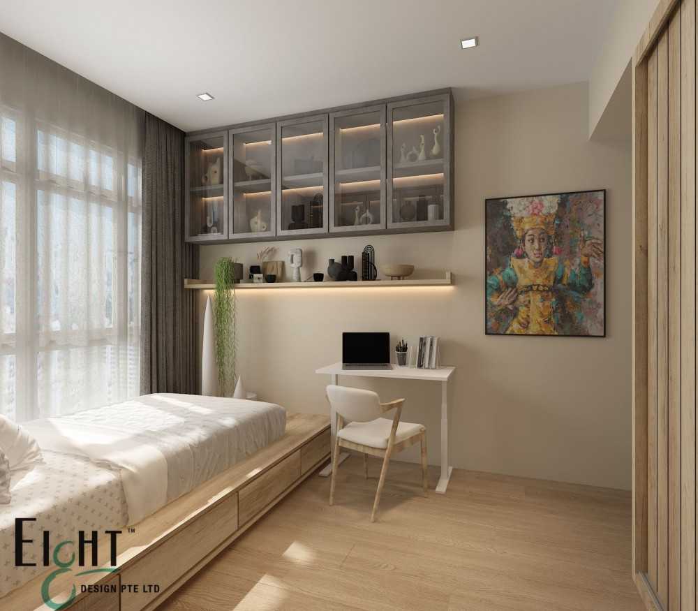 Vintage Bedroom with Bookshelf and Platform Bed