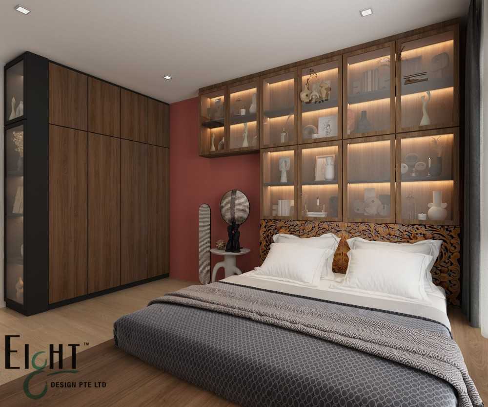 Vintage Bedroom with Bookshelf and Platform Bed