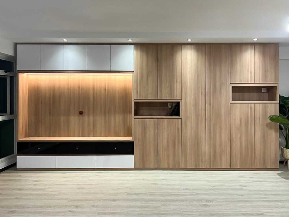 Scandinavian Living Room with TV Console and Storage Cabinets
