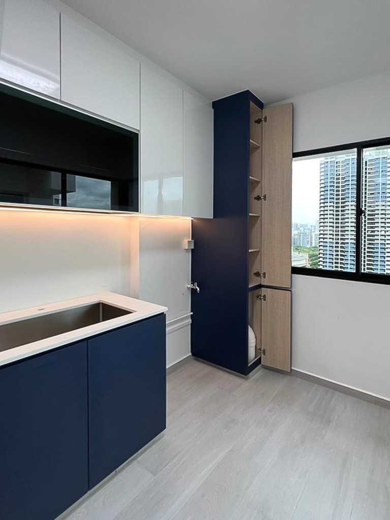 Scandinavian Kitchen with Kitchen Window and Window Grille