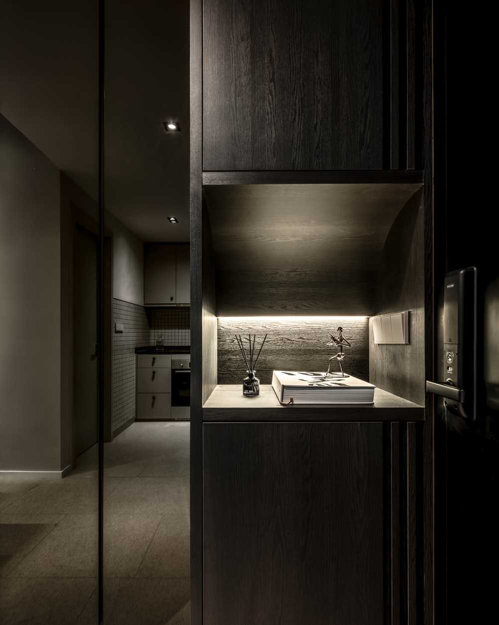 Modern Foyer with Artwork and Console Table
