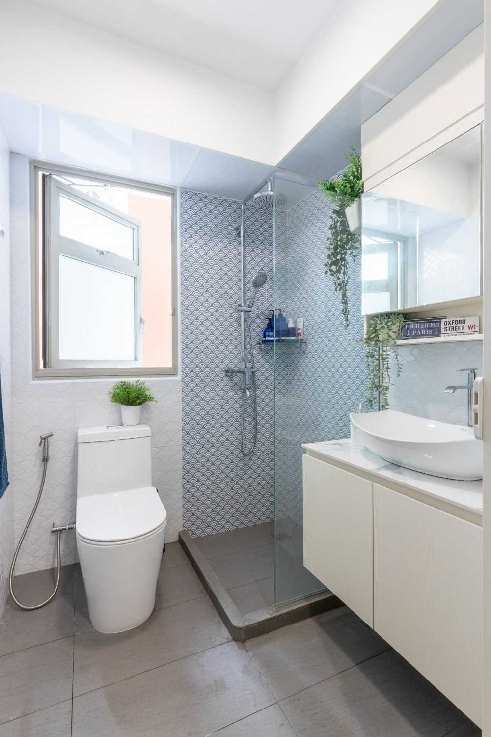 Minimalist Bathroom with Mirror and Bathroom Mirrors