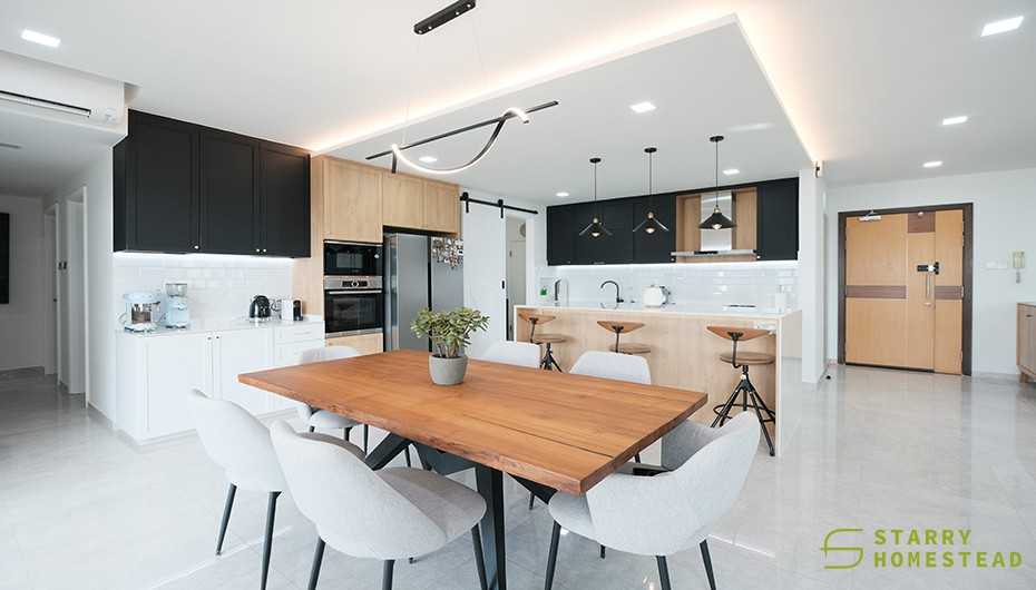 Modern Kitchen with Kitchen Backsplash and Flooring