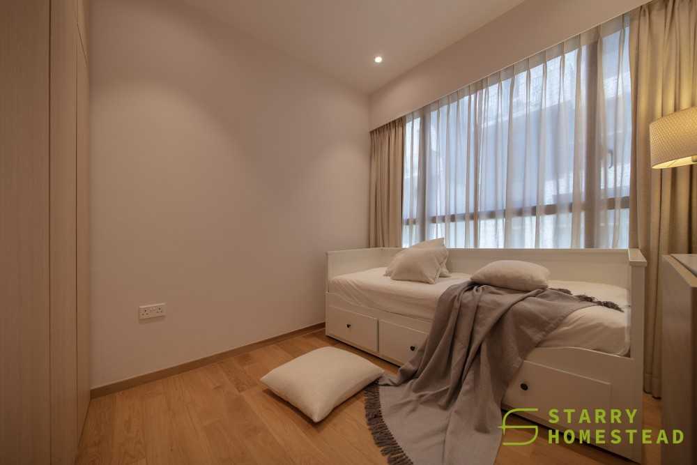 Modern Bedroom with Built-in Bed and Flooring