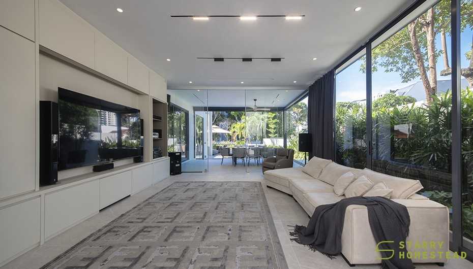Modern Living Room with Feature Wall and Flooring